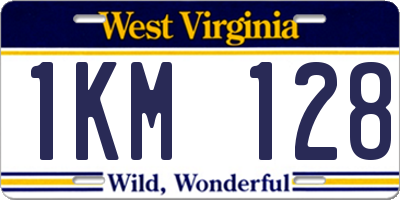 WV license plate 1KM128