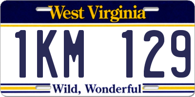 WV license plate 1KM129