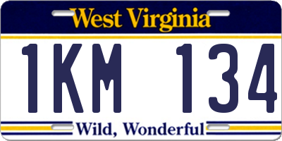 WV license plate 1KM134