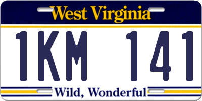 WV license plate 1KM141