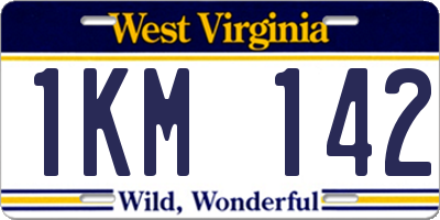 WV license plate 1KM142