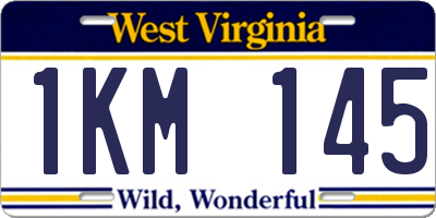 WV license plate 1KM145