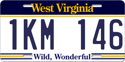 WV license plate 1KM146