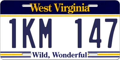 WV license plate 1KM147