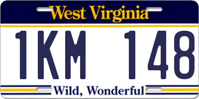 WV license plate 1KM148