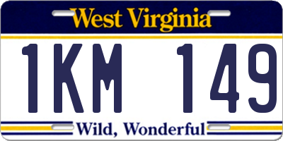 WV license plate 1KM149