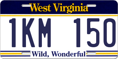 WV license plate 1KM150