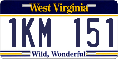 WV license plate 1KM151