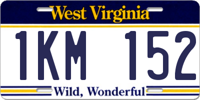 WV license plate 1KM152