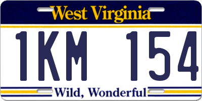WV license plate 1KM154