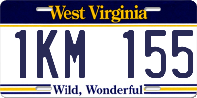 WV license plate 1KM155