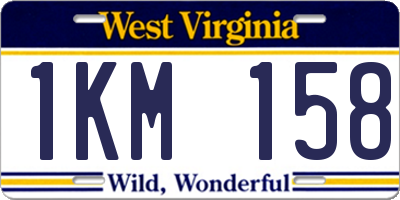 WV license plate 1KM158