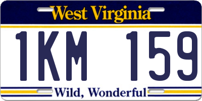 WV license plate 1KM159