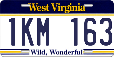 WV license plate 1KM163