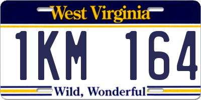 WV license plate 1KM164