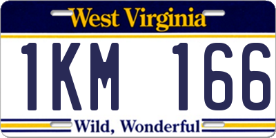 WV license plate 1KM166