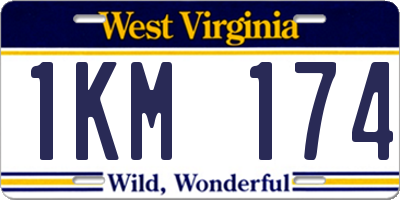 WV license plate 1KM174
