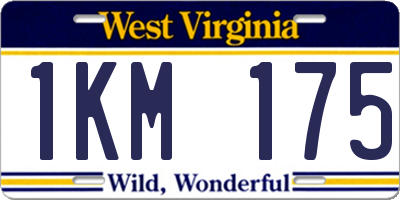 WV license plate 1KM175