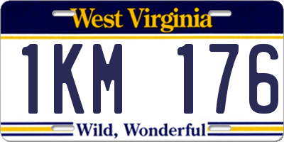 WV license plate 1KM176