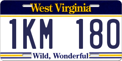 WV license plate 1KM180