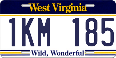 WV license plate 1KM185