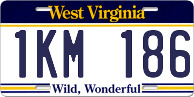 WV license plate 1KM186