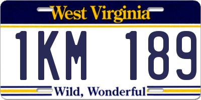 WV license plate 1KM189