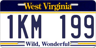 WV license plate 1KM199