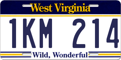 WV license plate 1KM214