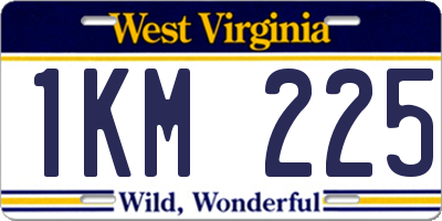 WV license plate 1KM225