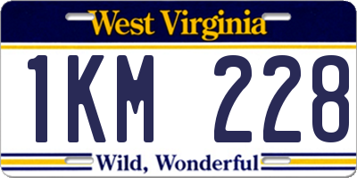 WV license plate 1KM228