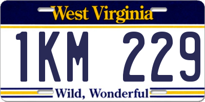 WV license plate 1KM229