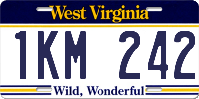 WV license plate 1KM242