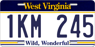 WV license plate 1KM245