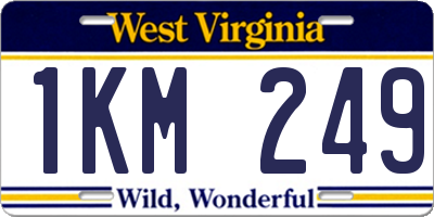 WV license plate 1KM249