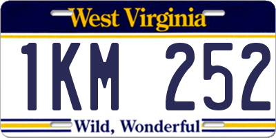 WV license plate 1KM252