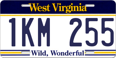 WV license plate 1KM255