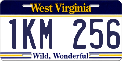 WV license plate 1KM256