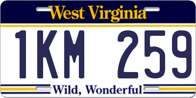 WV license plate 1KM259