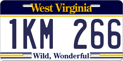 WV license plate 1KM266