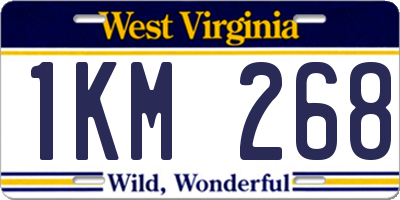 WV license plate 1KM268