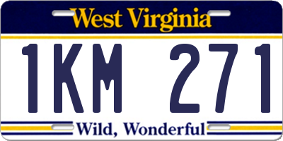 WV license plate 1KM271