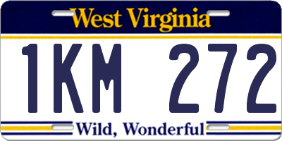 WV license plate 1KM272