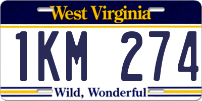 WV license plate 1KM274