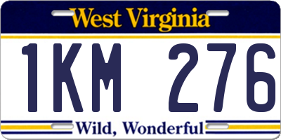 WV license plate 1KM276