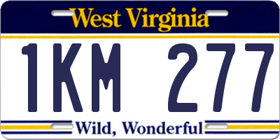 WV license plate 1KM277