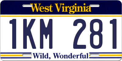WV license plate 1KM281