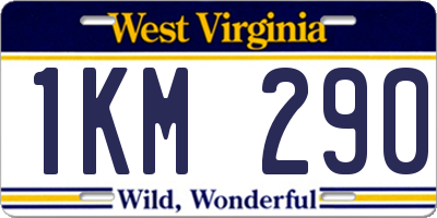 WV license plate 1KM290