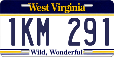 WV license plate 1KM291