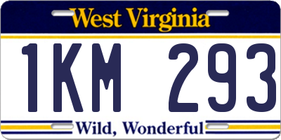 WV license plate 1KM293